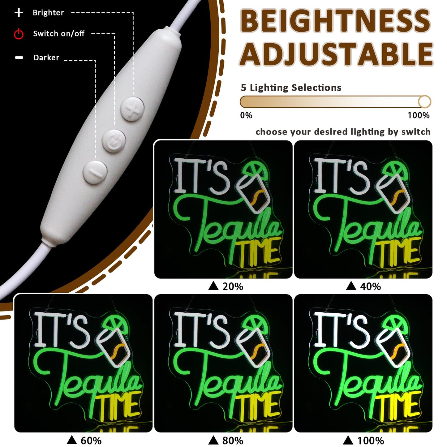 It's Tequila Time Neon Sign LED 12.8'' x 19.98'' inch