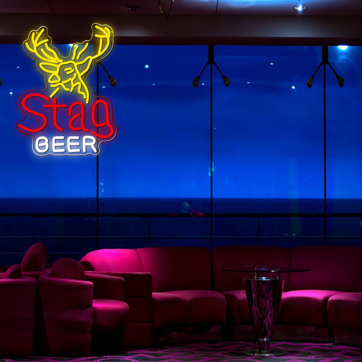 Beer Bar Neon LED Sign, Dimmable, USB Powered, (17 x 13 inch)