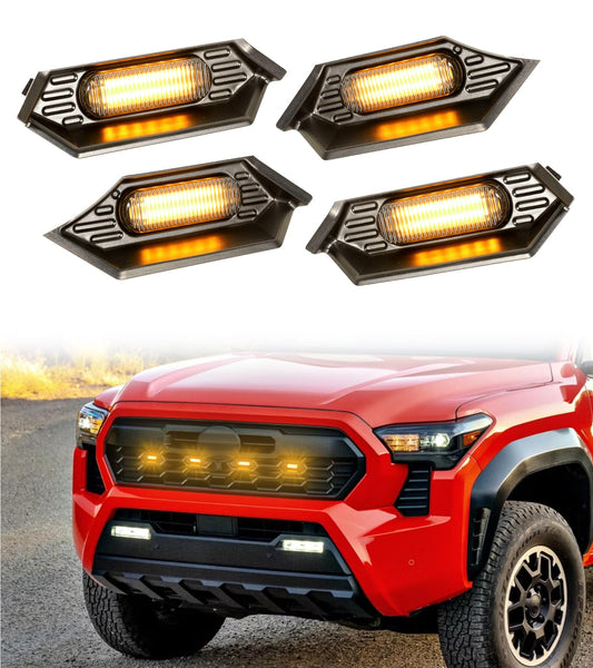 Front Grille Grill lights for 2024 2025 Tacoma,4PCS, Amber
