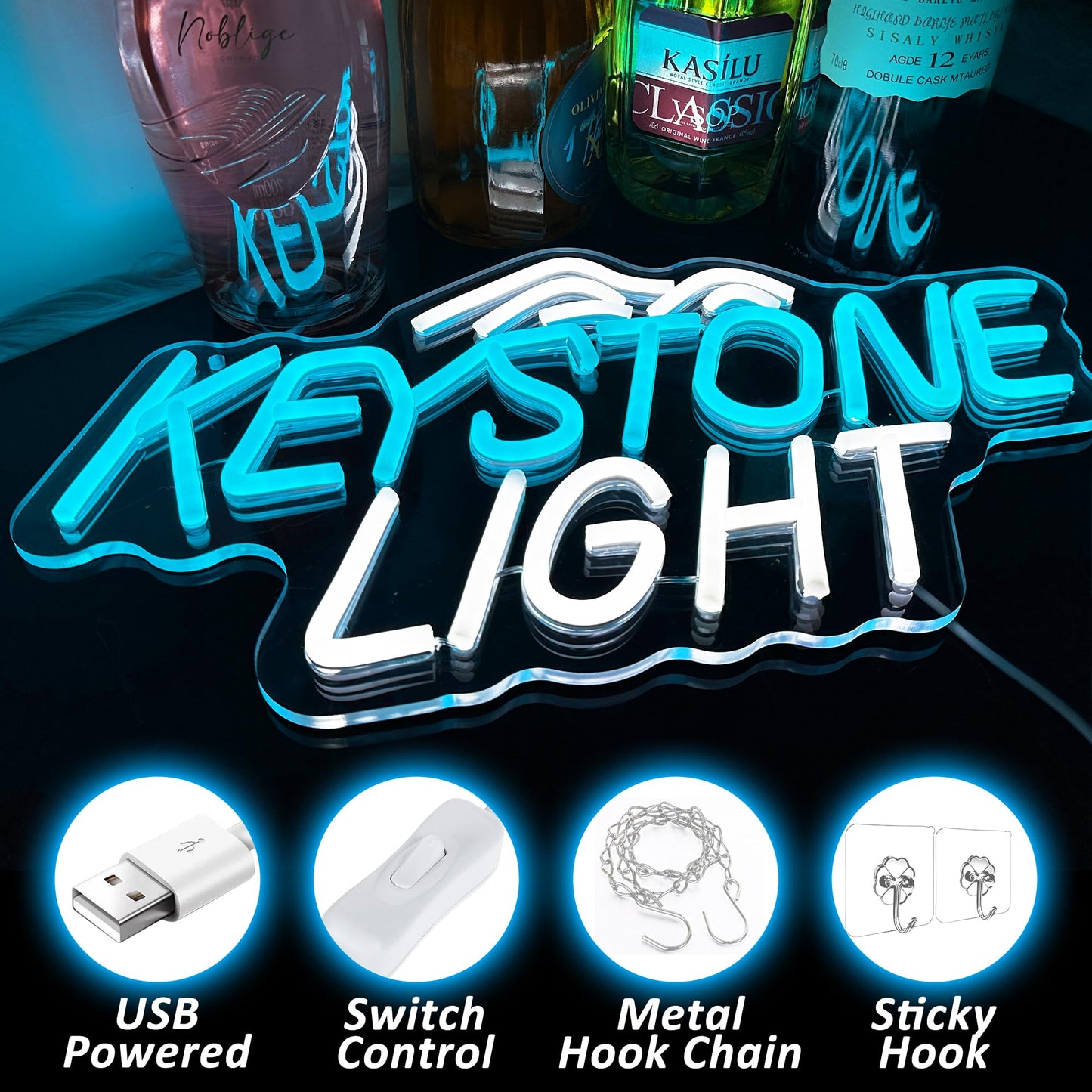 Neon Bar Sign BL LED For Bar, Garage , Man-cave 8.27” x 15.75” inch