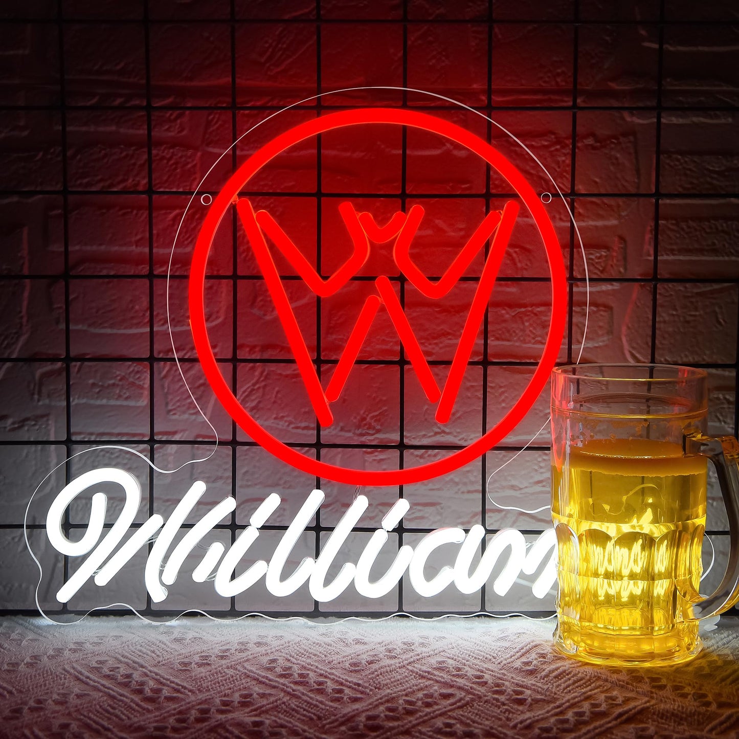 Whiskey Neon LED Sign for M Man-Cave, USB,  15.7” x 12.2” inch