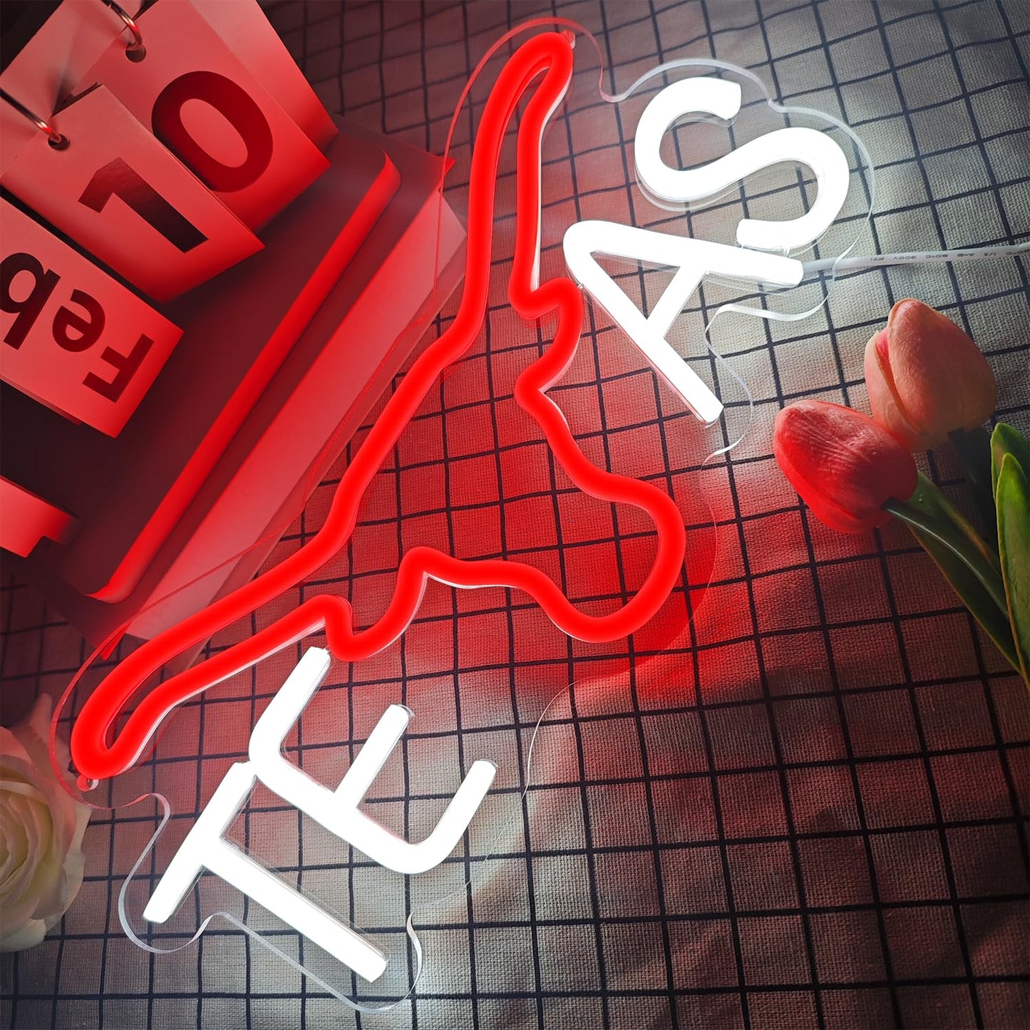 TEXAS Longhorn Neon LED Sign Dimmable (14.5 x 7.4 in)