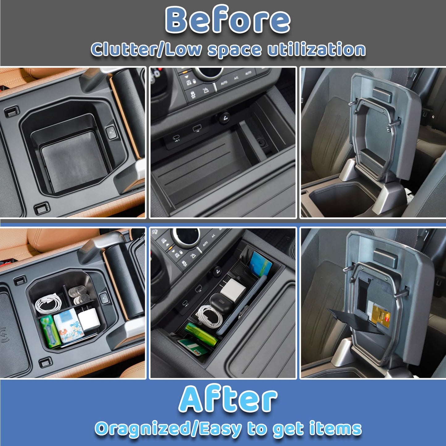 Center Console Organizer for 2020-2024 Land Rover Defender