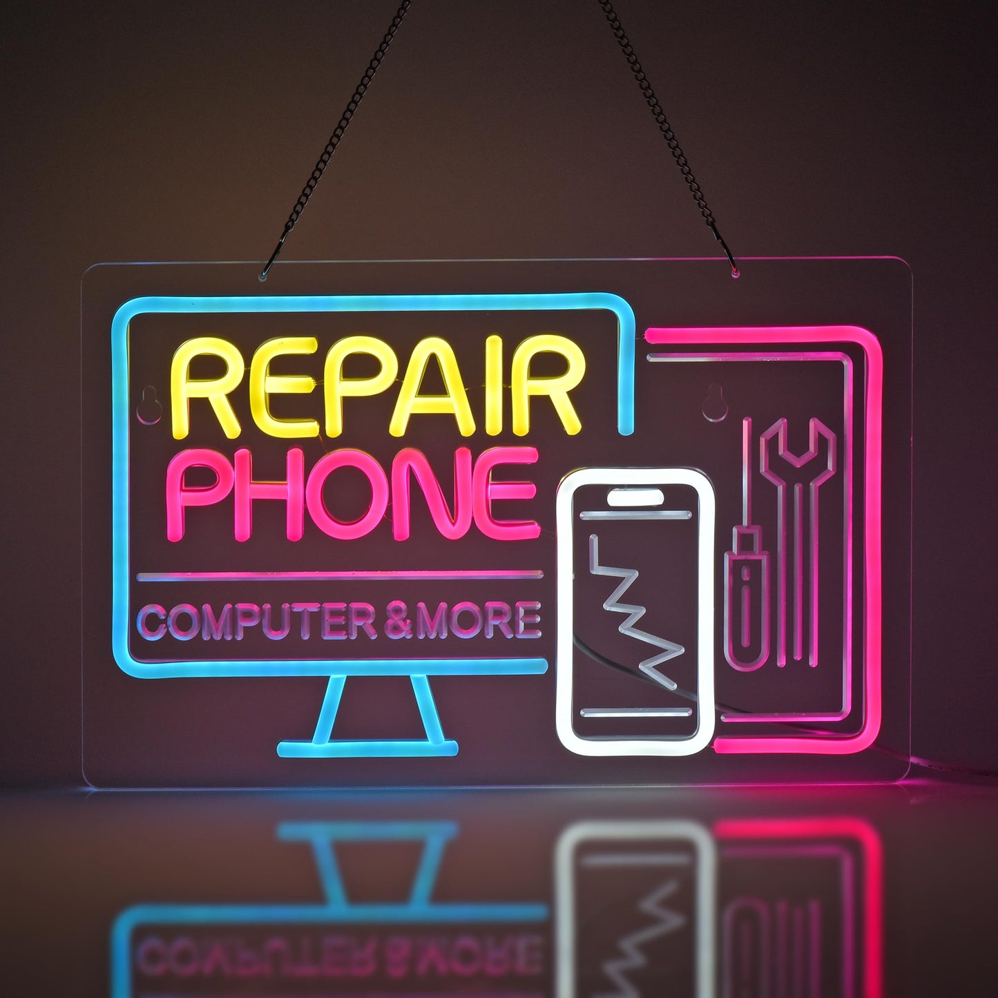 Phone Repair Neon Sign LED For Room, Bar, Garage, Man-cave 15.75” x 10.2” inch