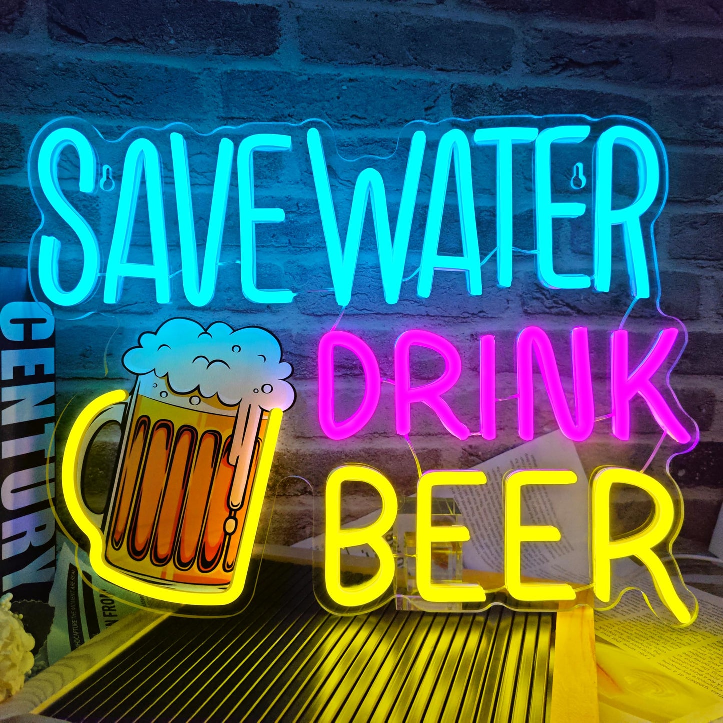 Save Water Drink Beer Neon Sign LED For 15” x 12” inch