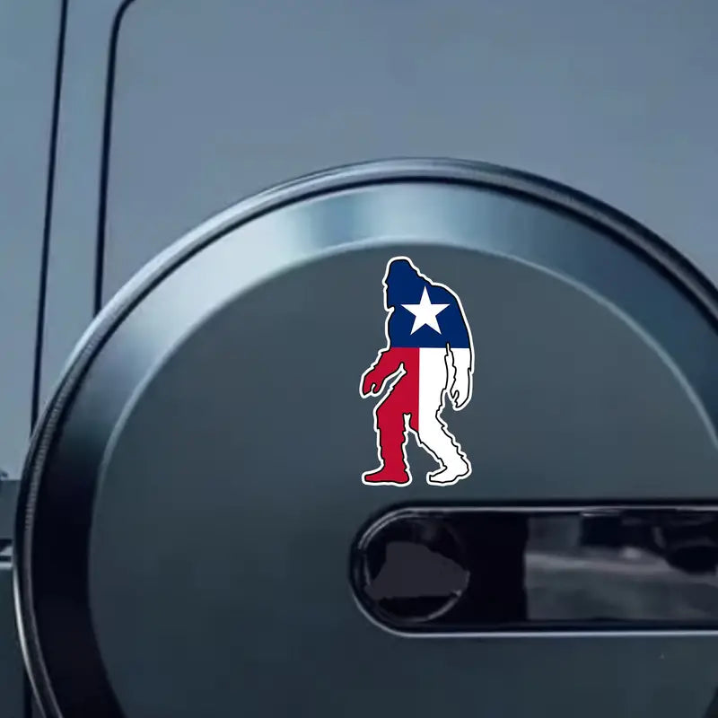 Texas Flag Sasquatch Vinyl Decal Sticker, Texas Flag, Lone Star State