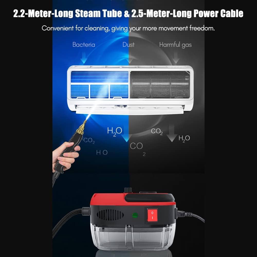 Handheld Pressurized Steam Cleaner,2500W High Temp Portable