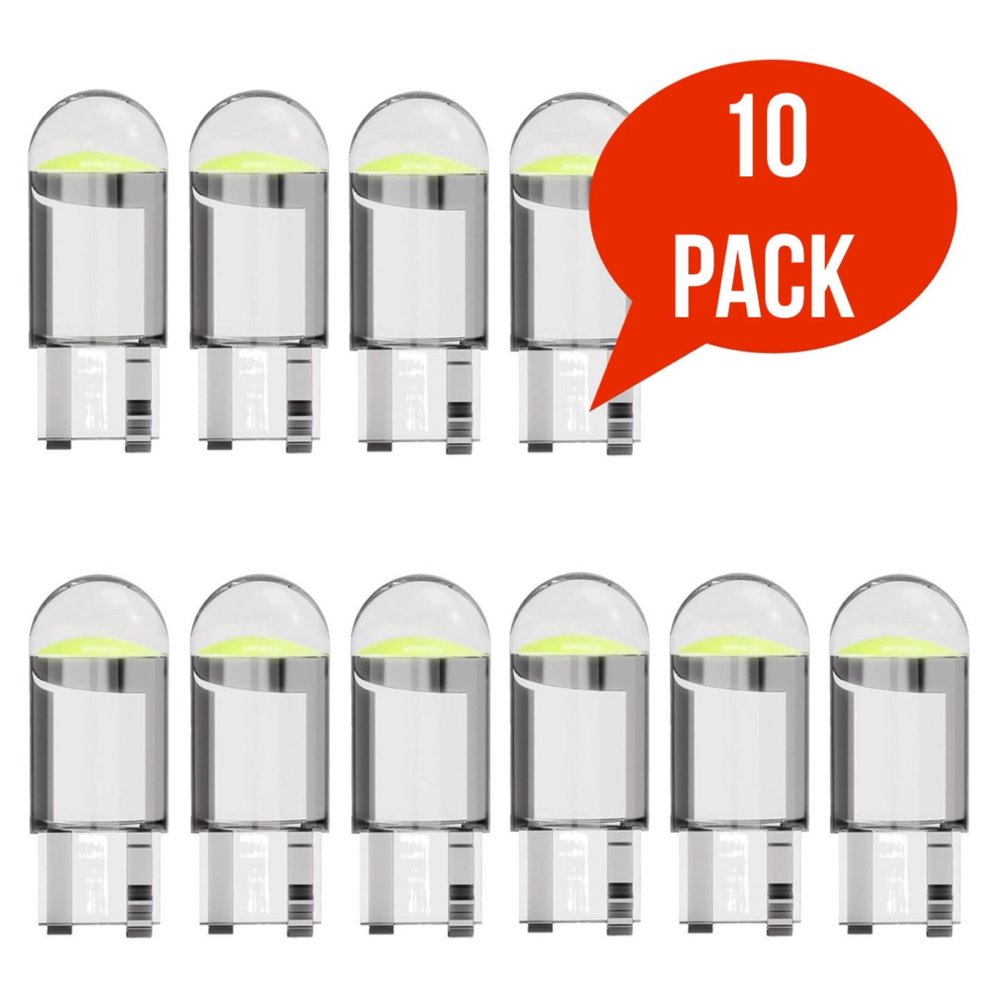 10pcs High Brightness LED Car Light replaces bulb sizes T10, 194, 168, 912, 921