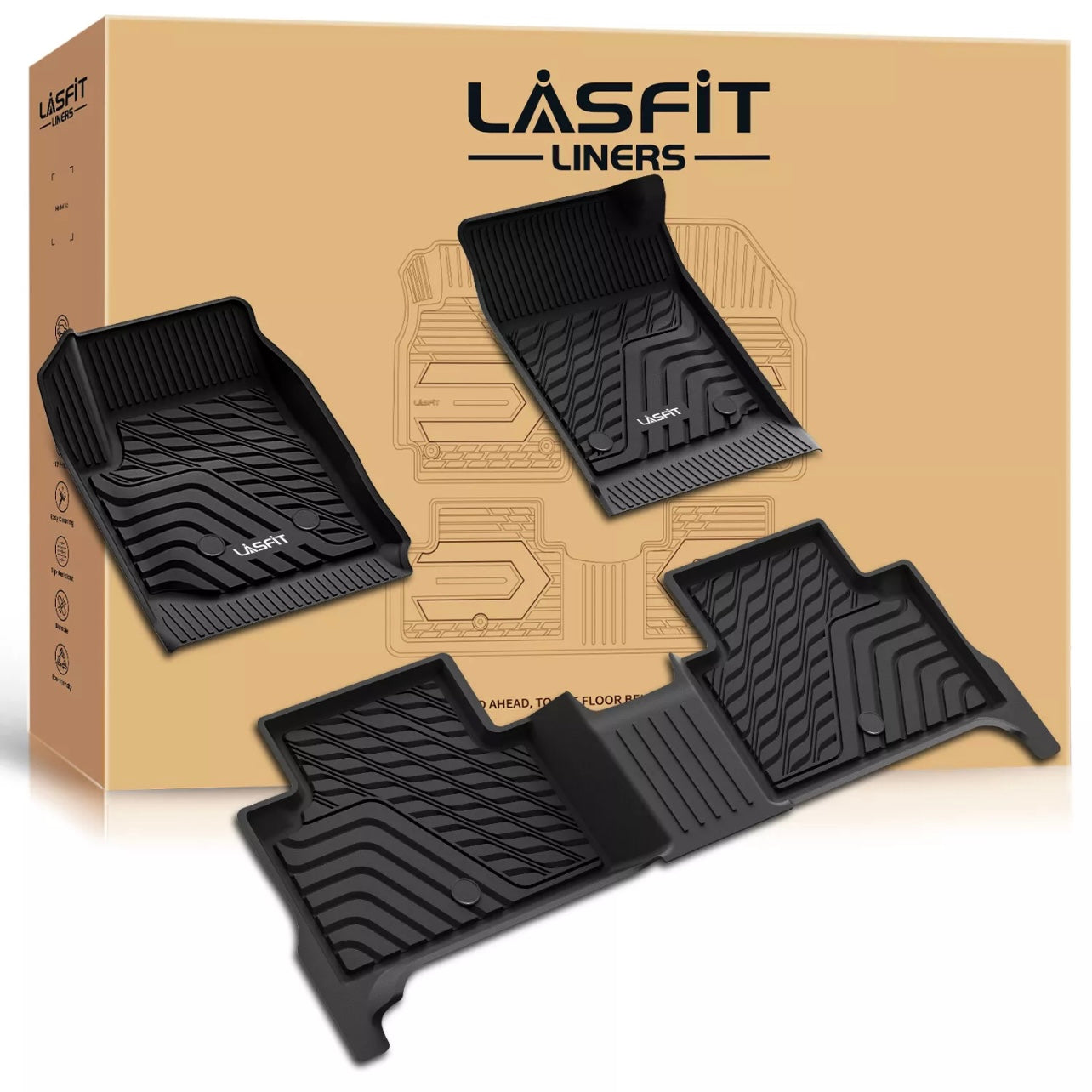 TPE All Weather Floor Mats for 2015-2022 Chevy Colorado & GMC Canyon Crew Cab