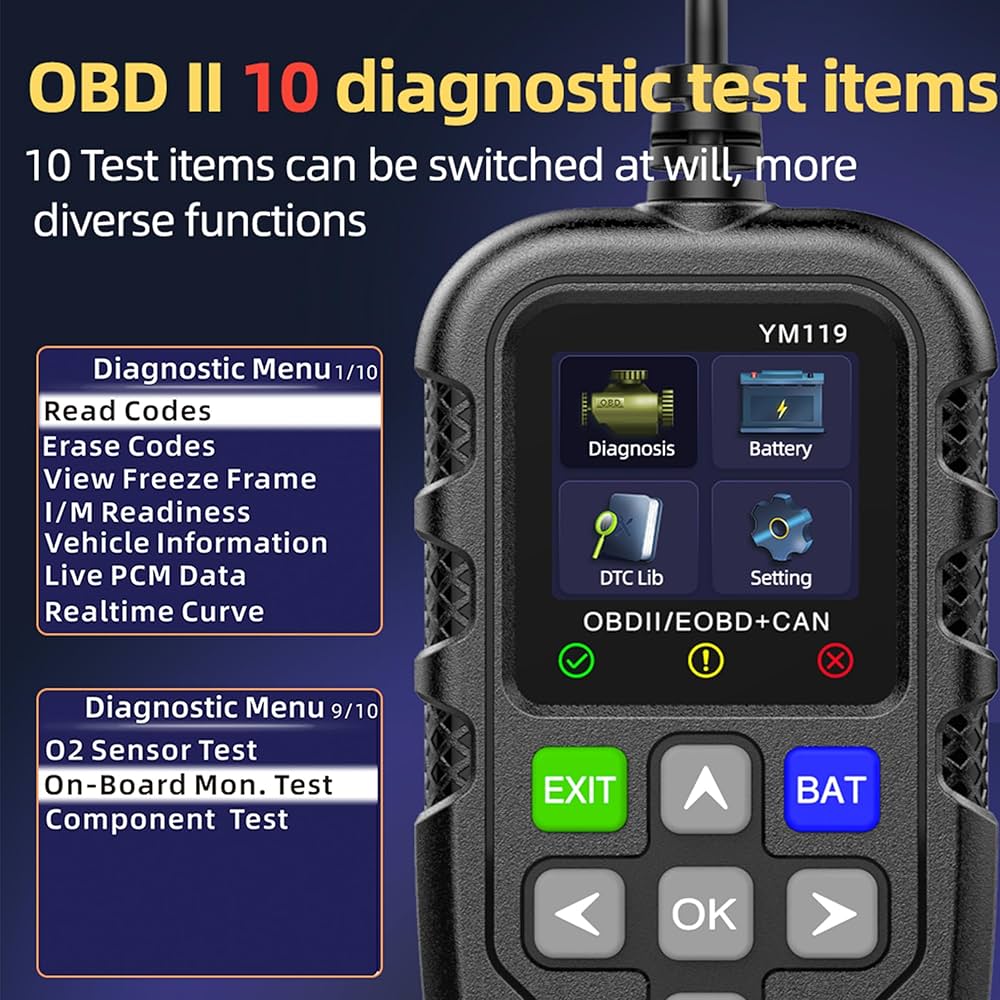 OBDII Scanner, YM119 OBD2 CAN Auto Car Code Reader Diagnostic Scanner Tool