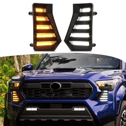 White/Amber LED Front/Side Sequential Turn Signal Light for Toyota Tacoma 2024