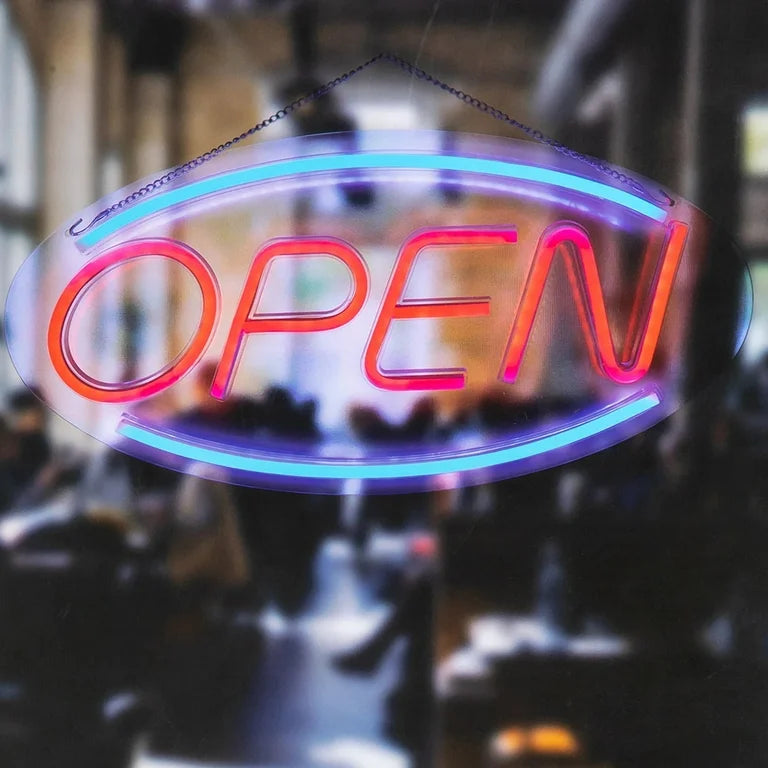 Neon LED Open Sign, 17.7 in x 8.7 in
