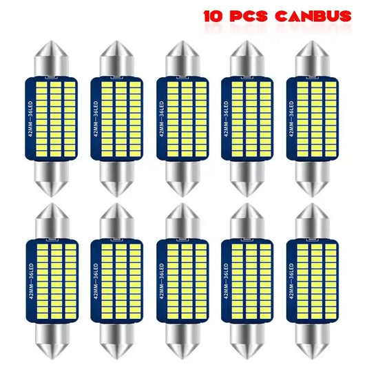 10 Pack Xtreme Super Bright Festoon 31MM DE3175 DE3022 LED Bulbs