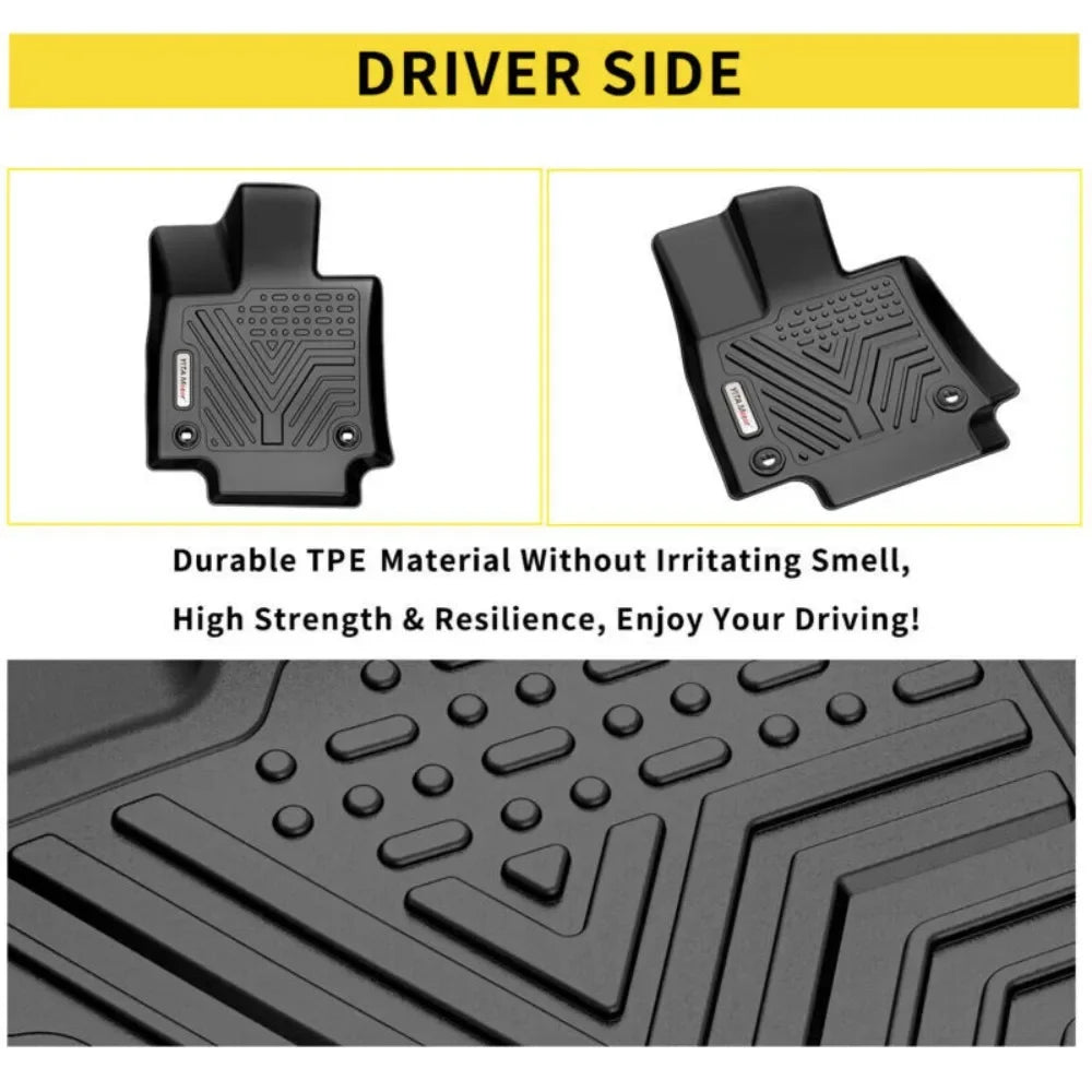 Front + Rear Floor Mats for 2019-2023 Toyota RAV4 All Season TPE Floor Liner