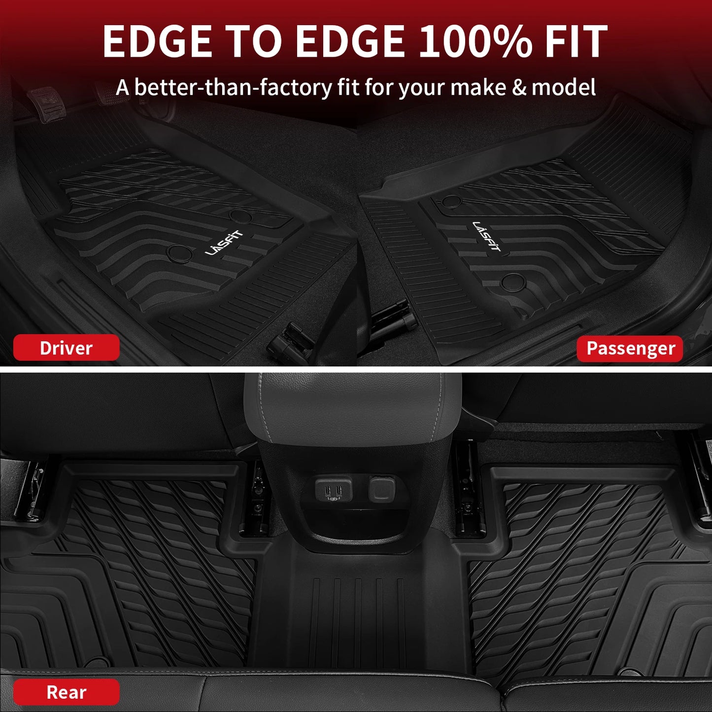 TPE All Weather Floor Mats for 2015-2022 Chevy Colorado & GMC Canyon Crew Cab
